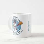 Gepersonaliseerde Funny Frosty de Sneeuwman Mok (Voorkant links)