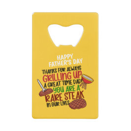 Gepersonaliseerde Funny Grill Chef papa Creditkaart Flessenopener