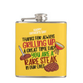 Gepersonaliseerde Funny Grill Chef papa Heupfles (Voorkant)