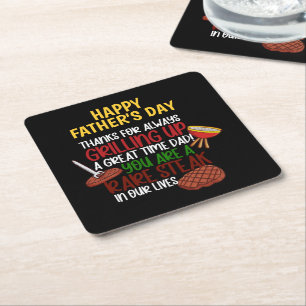 Gepersonaliseerde Funny Grill Chef papa Kartonnen Onderzetters