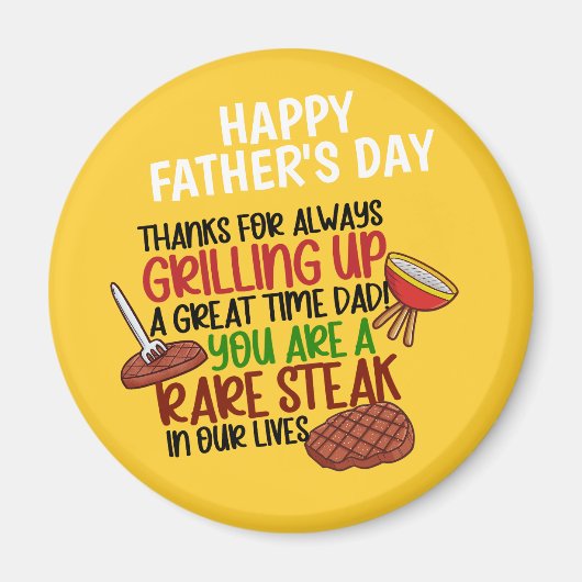 Gepersonaliseerde Funny Grill Chef papa Magneet (Voorkant)