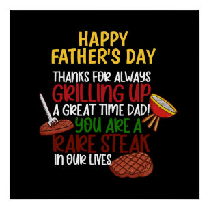 Gepersonaliseerde Funny Grill Chef papa Perfect Poster