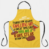 Gepersonaliseerde Funny Grill Chef papa Schort (Voorkant)