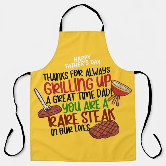 Gepersonaliseerde Funny Grill Chef papa Schort (Voorkant)