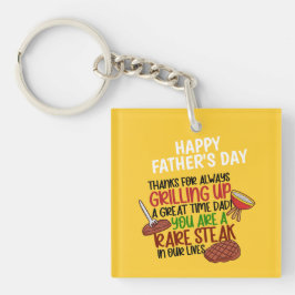 Gepersonaliseerde Funny Grill Chef papa Sleutelhanger