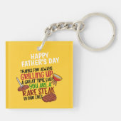 Gepersonaliseerde Funny Grill Chef papa Sleutelhanger (Achterkant)