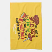 Gepersonaliseerde Funny Grill Chef papa Theedoek (Verticaal)