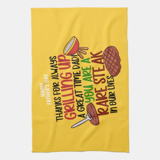 Gepersonaliseerde Funny Grill Chef papa Theedoek (Verticaal)