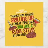 Gepersonaliseerde Funny Grill Chef papa Wijn Etiket (Enkel label)