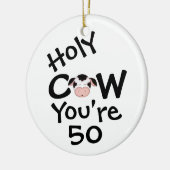 Gepersonaliseerde Funny Heilige Koe 50e verjaardag Keramisch Ornament (Links)