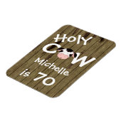 Gepersonaliseerde Funny Holy Koe 70th Verjaardagsm Magneet (Linkerzijde)