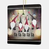 Gepersonaliseerde Funny Kerstmis Gnomes fa la la l Keramisch Ornament (Links)