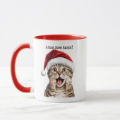 Gepersonaliseerde Funny Kitty Cat Christmas Mok (Links)