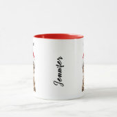 Gepersonaliseerde Funny Kitty Cat Christmas Mok (Midden)