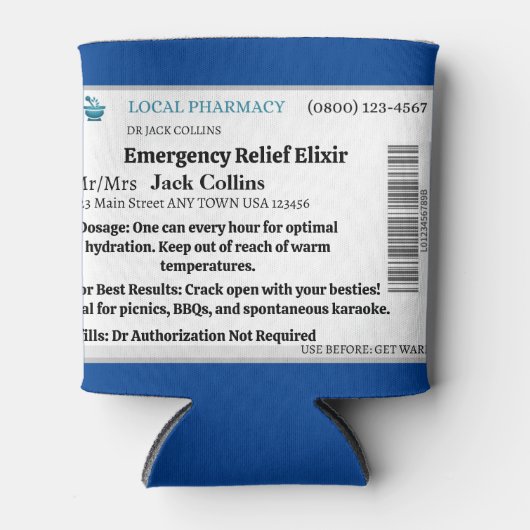 Gepersonaliseerde Funny Koelbox Blikjeskoeler (Voorkant)