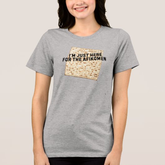 Gepersonaliseerde Funny Matzoh Pascha Tri-Blend Shirt (Voorkant)