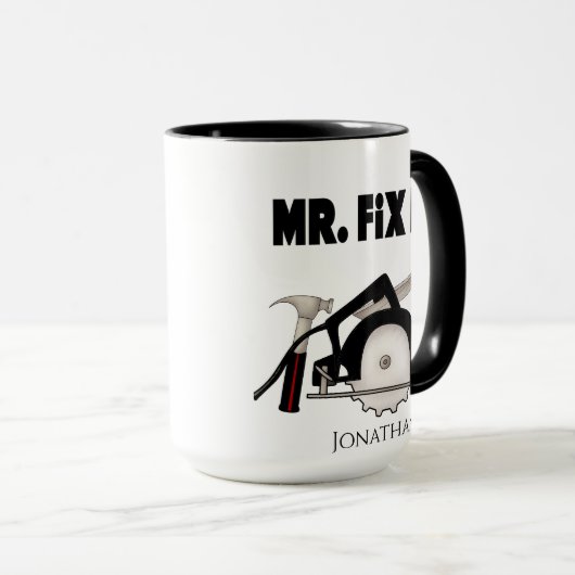 Gepersonaliseerde Funny Mr Fix IT Mok (Voorkant rechts)