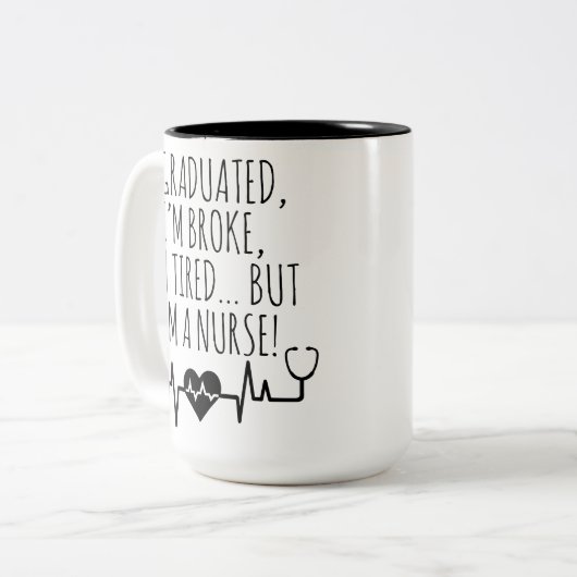 Gepersonaliseerde Funny Nurse Afstuderen Mok voor  (Voorkant links)
