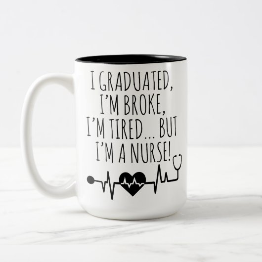 Gepersonaliseerde Funny Nurse Afstuderen Mok voor  (Links)