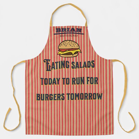 Gepersonaliseerde Funny quote Cool Burger Schort (Voorkant)