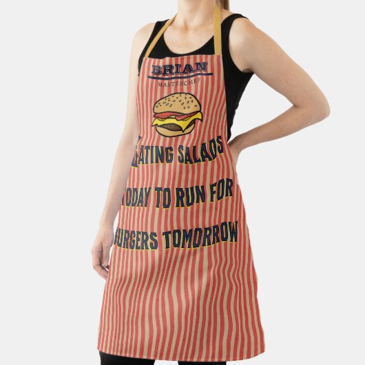 Gepersonaliseerde Funny quote Cool  Burger Schort (Insitu)