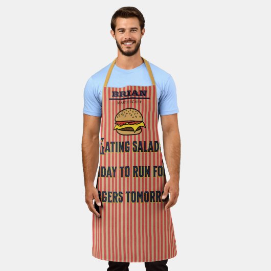 Gepersonaliseerde Funny quote Cool  Burger Schort (Gedragen)