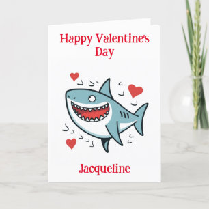 Gepersonaliseerde Funny Shark Valentijn Kaart