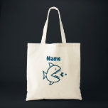 Gepersonaliseerde Funny Shark van kind Tote Bag<br><div class="desc">De persoonlijke Funny Shark Canvas tas van kind maakt een geweldige leuke manier om gelijke tred te houden met al je kinderbezittingen. Kute trendy marvy blue shark die op kleinere vis jaagt die aan de voorzijde van het tas is gecentreerd en met naam is aangepast. KLIK PERSONALIZE DE OPTIE VAN...</div>