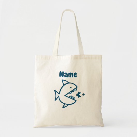 Gepersonaliseerde Funny Shark van kind Tote Bag (Voorkant)