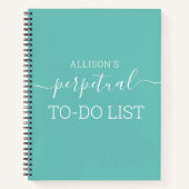 Gepersonaliseerde Funny To-Do List Blauwgroen Notitieboek (Voorkant)