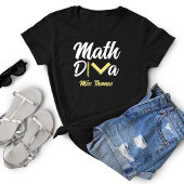 Gepersonaliseerde Funny Wiskunde Diva Teacher T-shirt