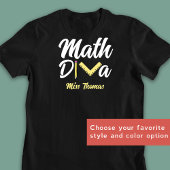 Gepersonaliseerde Funny Wiskunde Diva Teacher T-shirt
