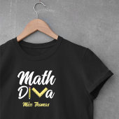 Gepersonaliseerde Funny Wiskunde Diva Teacher T-shirt