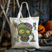 Gepersonaliseerde Funny Zombie Boy Trick or treat  Tote Bag