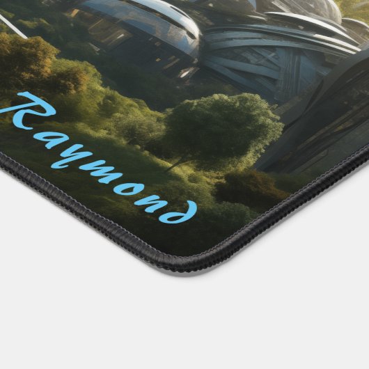 Gepersonaliseerde Future City Landschap Desk Mat (Hoek)