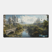 Gepersonaliseerde Future City Landschap Desk Mat (Voorkant)