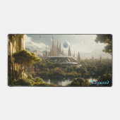 Gepersonaliseerde Future City Landschap Desk Mat (Voorkant)