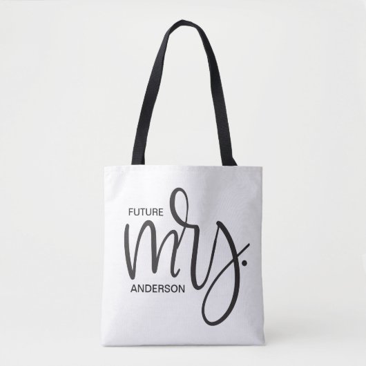 Gepersonaliseerde "Future Mrs." Wedding - Script Tote Bag (Voorkant)