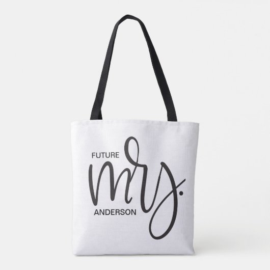 Gepersonaliseerde "Future Mrs." Wedding - Script Tote Bag (Achterkant)