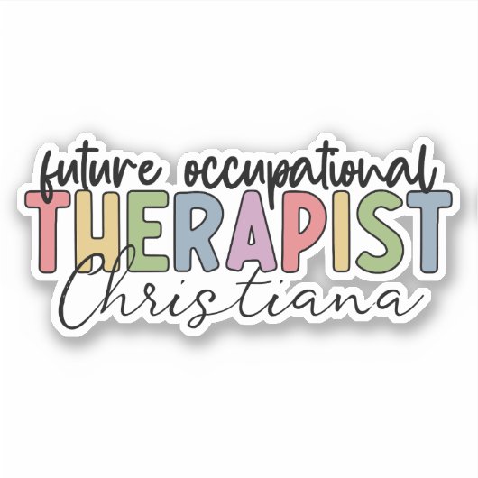 Gepersonaliseerde Future Occupational Therapist OT Sticker (Voorkant)
