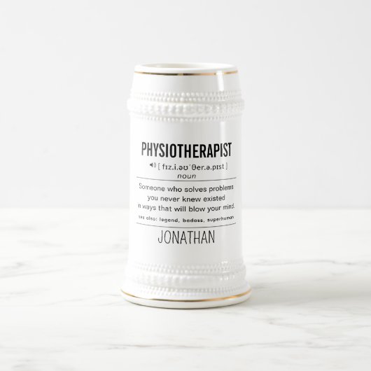 Gepersonaliseerde Fysiotherapeut Grappig Bierpul (Center)