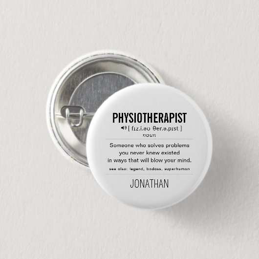 Gepersonaliseerde Fysiotherapeut Grappig Ronde Button 3,2 Cm (Voorkant /achterkant)