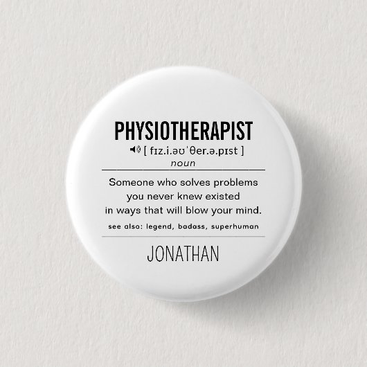 Gepersonaliseerde Fysiotherapeut Grappig Ronde Button 3,2 Cm (Voorkant)