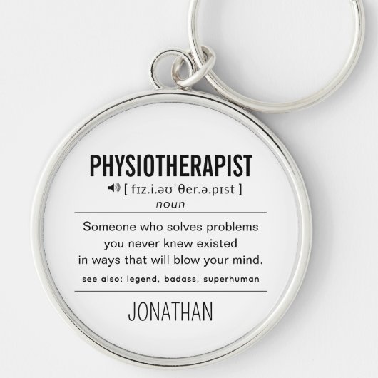Gepersonaliseerde Fysiotherapeut Grappig Sleutelhanger (Voorkant)