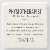 Gepersonaliseerde Fysiotherapeut Grappig Stenen Onderzetter (Voorkant)