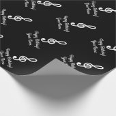 Gepersonaliseerde G Clef Treble muzieknotitie Birt Cadeaupapier (Hoek)