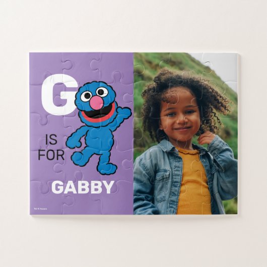 Gepersonaliseerde G is voor Grover | Foto Legpuzzel (Horizontaal)