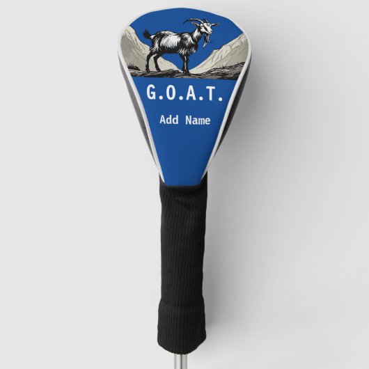 Gepersonaliseerde G.O.A.T. Golf Driver Hoesje Golfheadcover (Voorkant)