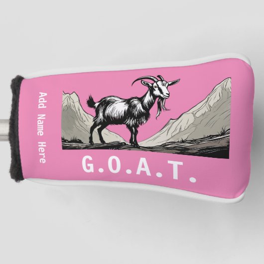 Gepersonaliseerde G.O.A.T. Putter Hoesje Golfheadcover (Voorkant)