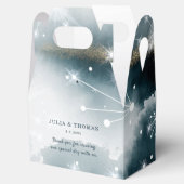 Gepersonaliseerde Galaxy Blue Gold sterren bruilof Bedankdoosjes (Geopend)